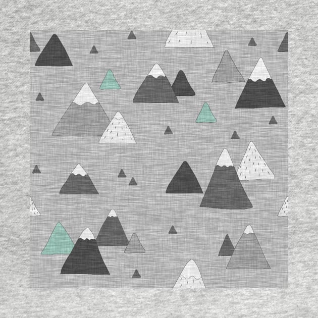 Little Mountains - grey and mint by SugarPineDesign